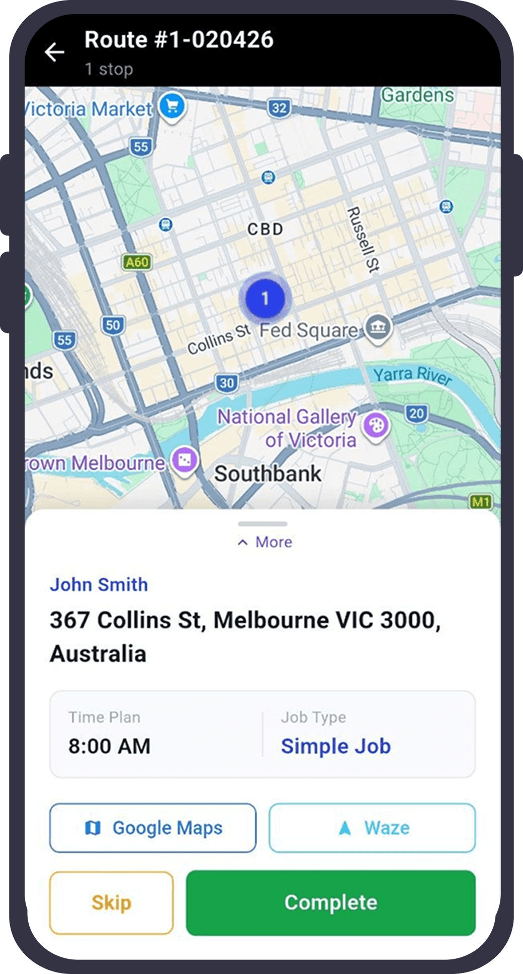 Driver app mockup